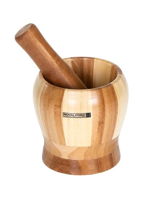 ROYALFORD 2-Piece Bamboo Mortal And Pestle Set Brown 0.492kg