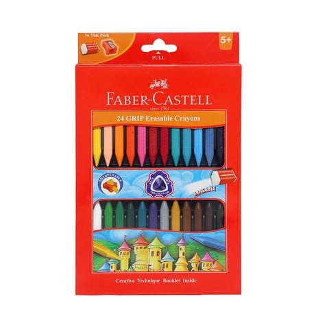 Faber-Castell Grip Erasable Crayons 24Pcs