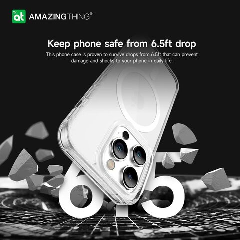 Amazing Thing Minimal MAG Drop Proof designed for iPhone 14 Pro MAX compatible with MagSafe case cover - Clear