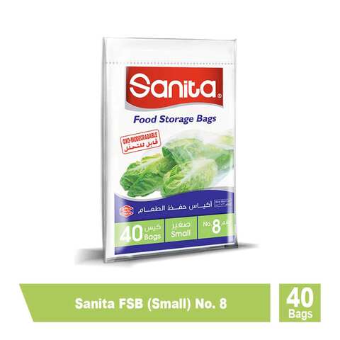 Sanita  Food Storage Bags Biodegradable #8 40 Bags