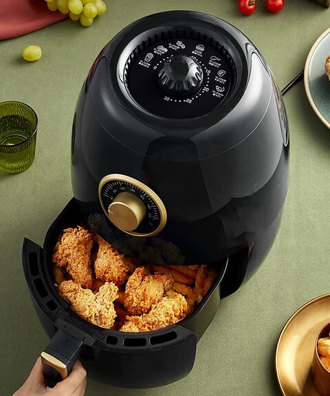 Buy Inder 3.0L Bear Multifunctional Electric Air Fryer Oil Free Cooker -  1350W Timer And Temperature Adjustable Non-Stick Cooking Frying Machine -  Auto Shut-Off Fryer Oven (Black) Online - Shop Electronics 