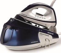 Kenwood Steam Iron Steam Station 2600W With 1.8L Water Tank Capacity, Ceramic Soleplate, 180g Steam Shot, Anti Drip, Auto Shut Off, Self Clean Function, SSP20.000WB, White/Blue