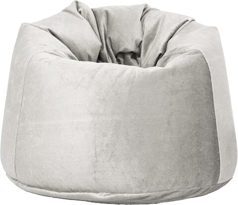 Luxe Decora Soft Suede Velvet Bean Bag With Filling (XL, Off White)