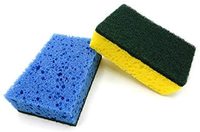 OKS Double-Sided Sponge Scourer, Kitchen Cleaning Accessory, Dual Sided Sponge/Scrubber (Assorted) (Multi-Purpose Use) (Pack of 5 Units).