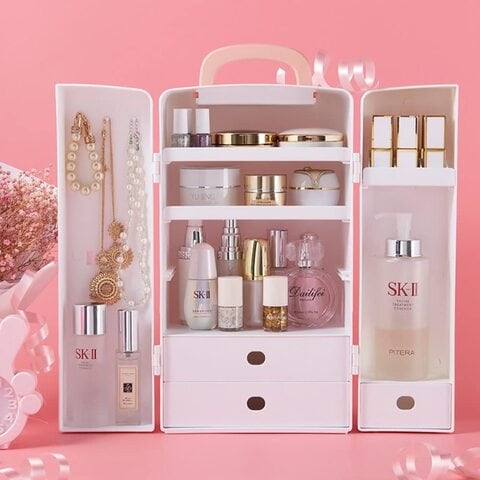 Buy Jjone Multifunctional Makeup Organizer, Cosmetic Storage For Bathroom, Makeup Storage Box, Organizer And Storage, Dustproof And Waterproof Cosmetic Cabinets (J-Pink) Online - Shop Fashion, Accessories & Luggage on Carrefour