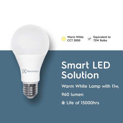 إلكترولوكس - مصباح LED 11 واط E27 أبيض دافئ