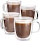 Doreen Set of 4 (12 oz, 350 ml), Coffee Mugs, Glass Tea Mugs, Double Wall Glass Coffee Cups, Tea Cups, Latte Cups, Glass Coffee Mug, Beer Glasses, Latte Mug, Clear Mugs, Glass Cappuccino Cups