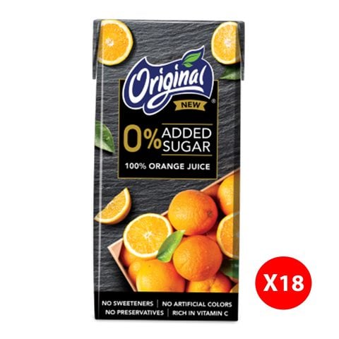 Buy Original Orange Juice 0 Added Sugar 200ml x 18 Online Shop