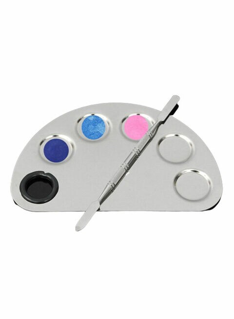 Makeup Mixing Palette With Spatula Silver