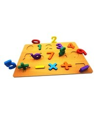 Wooden Numbers Puzzle, Colorful Counting, Interactive Learning Board Educational Toy, Baby and Toddler Gift Boys or Girls