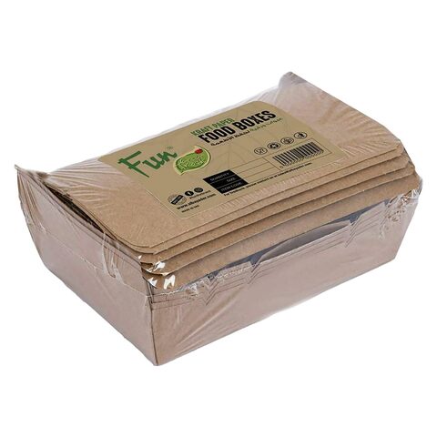 Fun Green Track Kraft Paper Food Boxes Brown 180x120x50mm 5 PCS