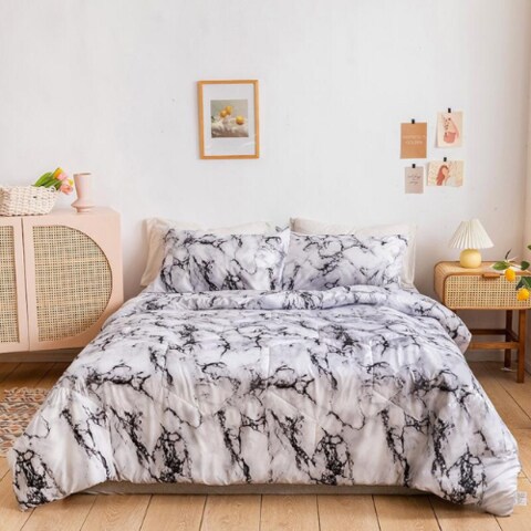 Marble queen comforter deals set