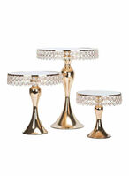 Buy East Lady 3-Piece Cake Stand Set Gold/Clear GOLD S:20X20 M:25X28.5 L:30X39.5cm in UAE