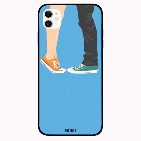 Theodor - Apple iPhone 12 Mini 5.4 inch Case Boy &amp; Girl Feet Flexible Silicone Cover