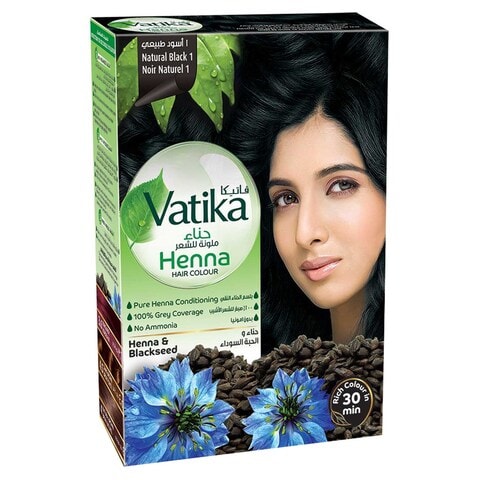 Dabur Vatika Henna Hair Colour 1 Natural Black 10g Pack of 6