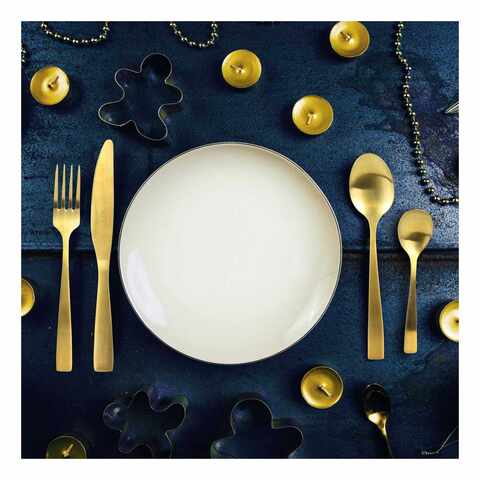 Home Deco Factory M8 Gold Plated Inox Effect Cutlery Set 16 PCS