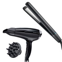 Remington Hair Straightener S3700 Black With Hair Dryer D5215 Black And Diffuser Black
