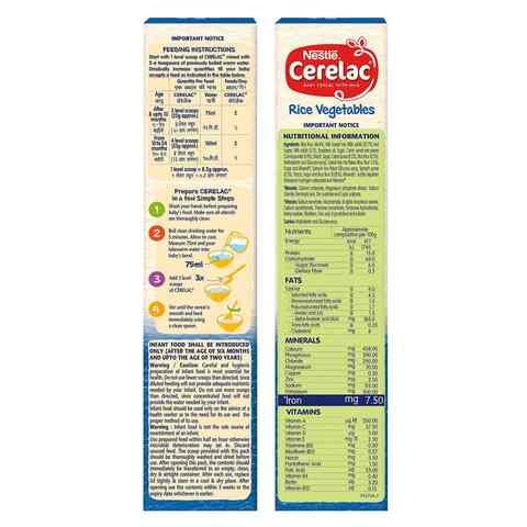 Nestl&eacute; Cerelac Baby Cereal with Milk, Rice Vegetables White 350g