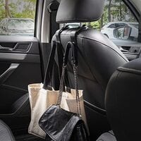 SHOWAY Car Seat Headrest Hooks, Car Hook Hangers Storage Organizer Interior Accessories for Purse Coats Umbrellas Grocery Bags Handbag, 4-Pack