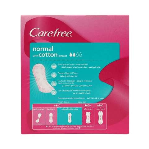 Carefree Normal with Cotton Extract Panty Liners, Pack of 20, White : :  Health & Personal Care
