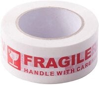 Fragile Tape for Boxes and Cartons - 48mm x 50 yards heavy Duty Handle with Care Warning Tape, Packing, Packaging, Shipping and Moving Tape [1 Roll]