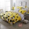 DEALS FOR LESS  - Single Size, Duvet Cover , Bedding Set of 4 Pieces, Yellow Hearts Design