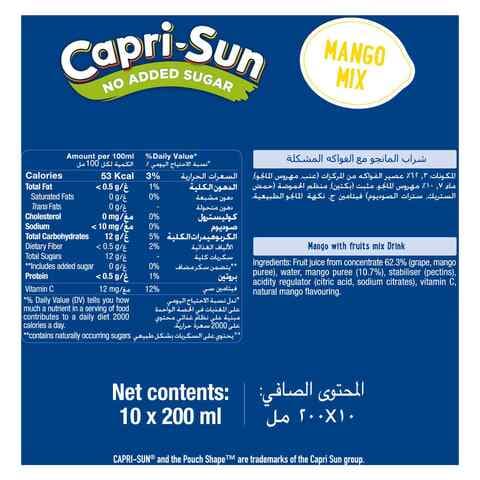 Capri-Sun No Added Sugar Mango Mix Juice 200ml Pack of 10