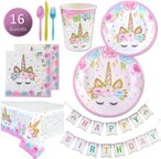 اشتري Doreen 114 Pieces Unicorn Party Supplies Set - Unicorn Decorations and Tableware Disposable Set of 16（GC944A） في الامارات