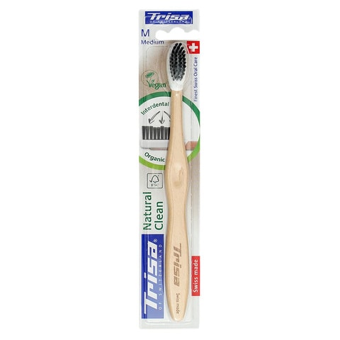Trisa Natural Clean Medium Toothbrush Beige