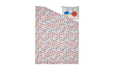 Duvet cover and pillowcase, bicycle pattern150x200/50x80 cm
