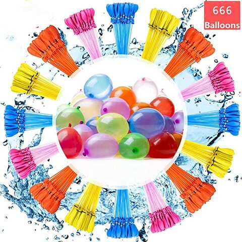 Self Sealing Water Balloons 444 Balloons Easy Quick Filling for Splash Fun Kids and Adults Pool Party with in 60 Seconds 12 Bunches Multicolored 