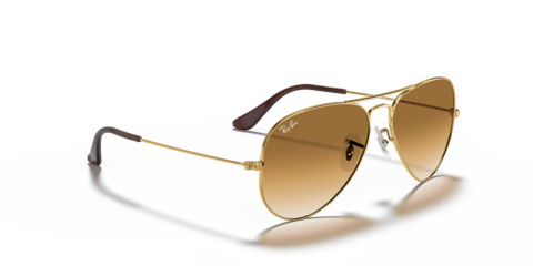 Ray-Ban Aviator Gradient Unisex Full Rim Pilot Metal Gold Sunglasses RB3025-001/51-58