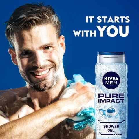 NIVEA MEN 3in1 Shower Gel Body Wash Pure Impact Fresh Scent 500ml