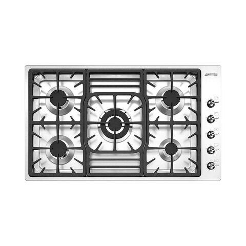 Smeg Classica 5 Burner Gas Built-in Hob PGF95-4 Silver 90cm