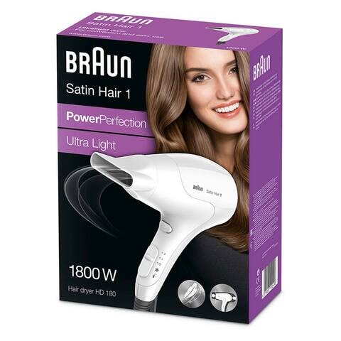 Braun Satin Hair Dryer 1800W HD 180 White