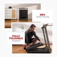 Sparnod Fitness STH-3090, 180 Folding Running Deck, 2-In-1 Walking Pad/Treadmill For Home Use, Store Under Bed/Sofa, Preinstalled. 5.5 HP Peak DC Motor, 110 kg User Weight, App Track, Speed Knob