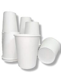 &ldquo;50 Cups&rdquo; Paper Cups 8oz Color White   Disposable - for drinks Coffee, Tea, Water Cups l For trips and travel