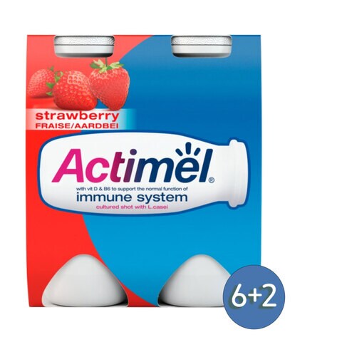 Actimel Strawberry Dairy Drink 93ml Pack of 8