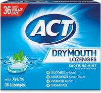 Act Dry Mouth Lozenges Soothing Mint 36 Count Soothing Mint Flavored Lozenges With Xylitol Help Moisturize Mouth Tissue To Sooth And Relieve Discomfort From Dry Mouth, Freshens Breath
