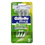 Buy Gillette Blue 3 Sensitive Men  Disposable Razors 3 Count in Kuwait
