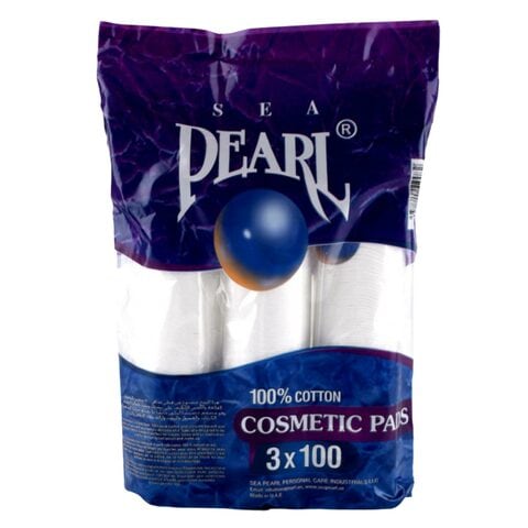 Sea Pearl Cotton Round Makeup Pads White 100 countx3