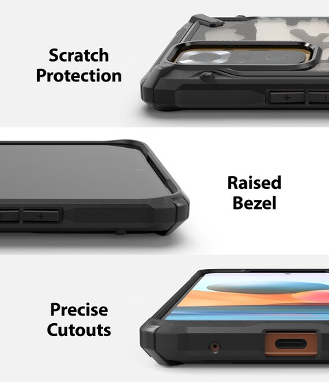 Ringke - Redmi Note 10 Pro / Pro Max Case Cover- Fusion-X Series- Camo Black