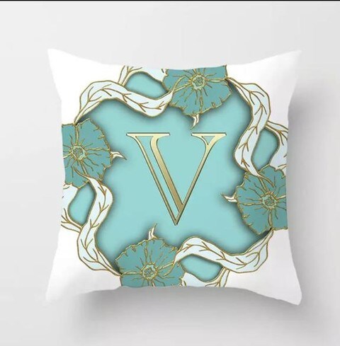 DEALS FOR LESS -1 Piece V Letter Graphic  Design Cushion Cover.