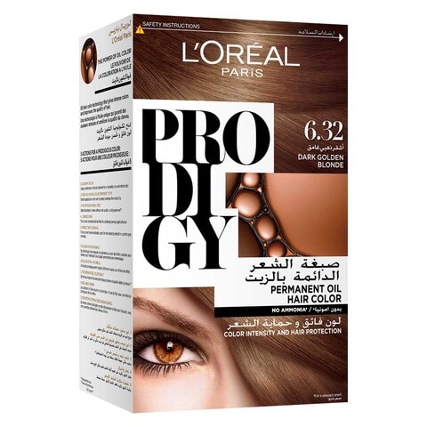 L&#39;Oreal Paris Prodigy Ammonia-Free Permanent Oil Hair Colour 6.32 Dark Golden Blonde