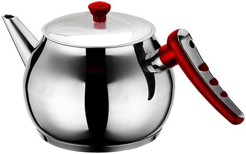 Hascevher Stainless Steel Teapot - Apple 1.0L, Red