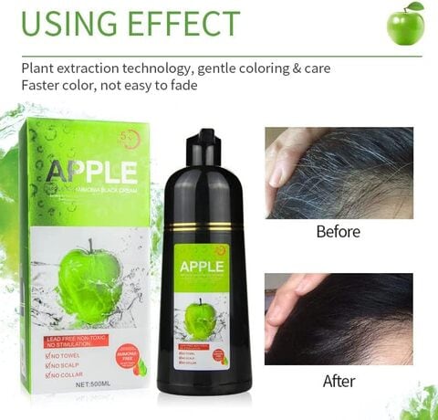 Apple Herbal Extract Hair Color Dye Cream No Side Effect Shampoo For White Hair