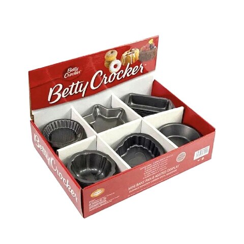 Buy Betty Crocker Dessert Baking Mould Silver 6 count in UAE