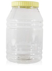 ALSAQER 3-Pieces (5000 ml) Plastic Spice Storage Pet Jar -Sunpet Round Clear Jars with lid-Plastic Transperent Pet Bottles