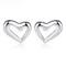 Abella 925 Sterling Silver Stud Earring Heart Shape With Pure Water Pearls White
