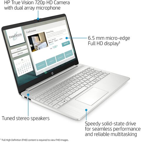HP 15.6&quot; FHD Thin And Light Laptop 2021, AMD Ryzen 5 5500U 6-Core Processor, 8GB RAM, 256GB SSD, HDMI, Wi-Fi, Bluetooth, Webcam, Windows 10 Home, Silver, W/ Ift 32GB Flash Drive